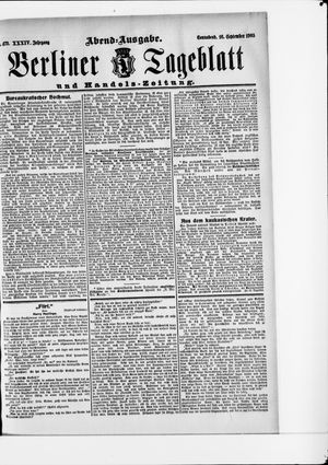 Berliner Tageblatt und Handels-Zeitung vom 16.09.1905