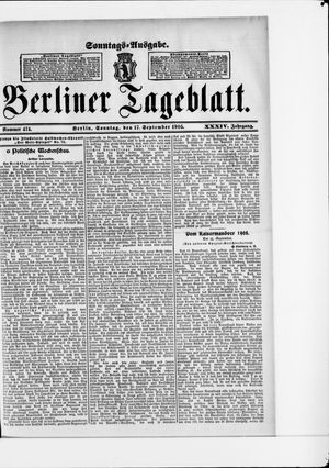 Berliner Tageblatt und Handels-Zeitung vom 17.09.1905