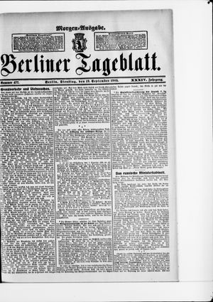 Berliner Tageblatt und Handels-Zeitung vom 19.09.1905