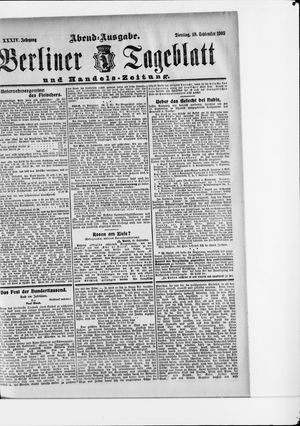 Berliner Tageblatt und Handels-Zeitung vom 19.09.1905