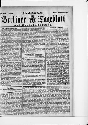 Berliner Tageblatt und Handels-Zeitung vom 20.09.1905