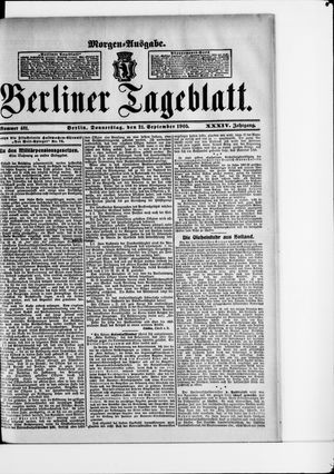 Berliner Tageblatt und Handels-Zeitung vom 21.09.1905