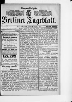 Berliner Tageblatt und Handels-Zeitung vom 22.09.1905