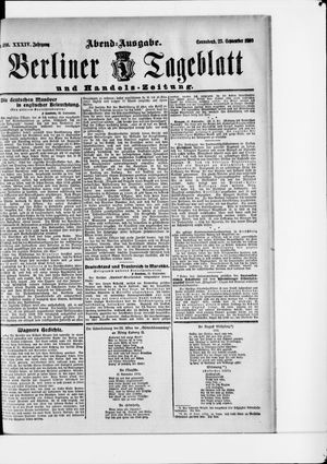 Berliner Tageblatt und Handels-Zeitung vom 23.09.1905