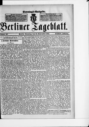 Berliner Tageblatt und Handels-Zeitung vom 24.09.1905