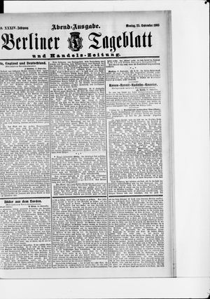 Berliner Tageblatt und Handels-Zeitung vom 25.09.1905