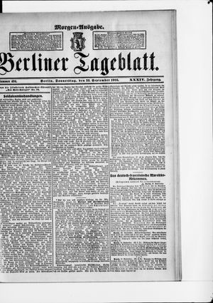Berliner Tageblatt und Handels-Zeitung vom 28.09.1905