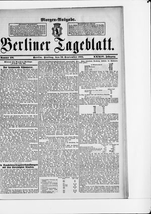 Berliner Tageblatt und Handels-Zeitung vom 29.09.1905