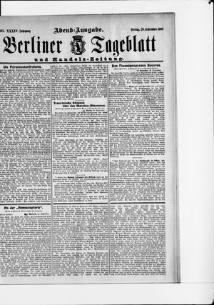 Berliner Tageblatt und Handels-Zeitung vom 29.09.1905
