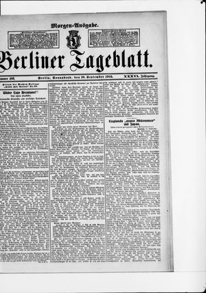 Berliner Tageblatt und Handels-Zeitung vom 30.09.1905