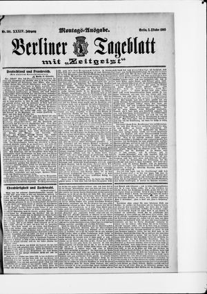 Berliner Tageblatt und Handels-Zeitung vom 02.10.1905