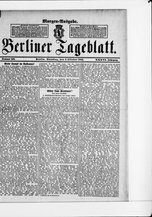 Berliner Tageblatt und Handels-Zeitung vom 03.10.1905