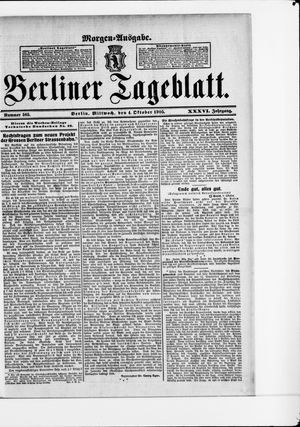 Berliner Tageblatt und Handels-Zeitung on Oct 4, 1905