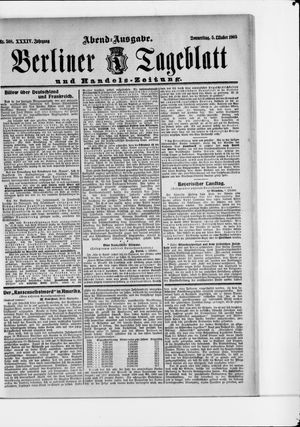 Berliner Tageblatt und Handels-Zeitung on Oct 5, 1905