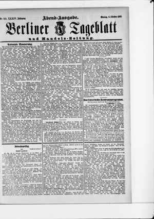 Berliner Tageblatt und Handels-Zeitung on Oct 9, 1905