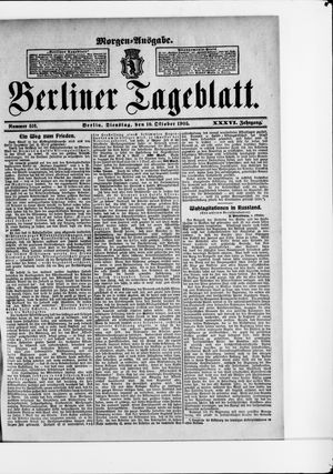 Berliner Tageblatt und Handels-Zeitung vom 10.10.1905