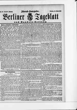 Berliner Tageblatt und Handels-Zeitung vom 10.10.1905