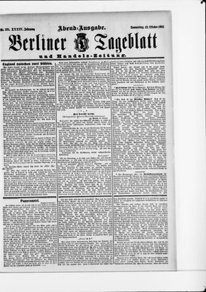 Berliner Tageblatt und Handels-Zeitung vom 12.10.1905