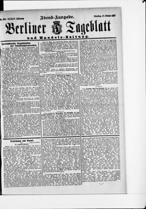Berliner Tageblatt und Handels-Zeitung vom 17.10.1905