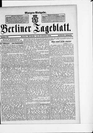 Berliner Tageblatt und Handels-Zeitung on Oct 18, 1905
