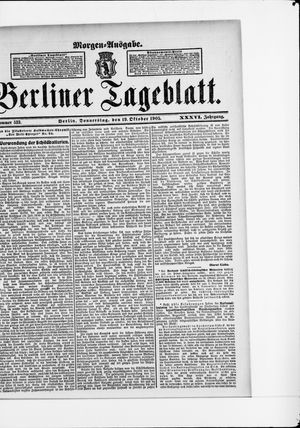 Berliner Tageblatt und Handels-Zeitung vom 19.10.1905
