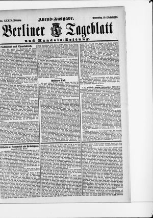 Berliner Tageblatt und Handels-Zeitung vom 19.10.1905