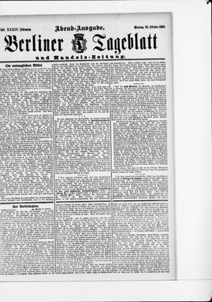 Berliner Tageblatt und Handels-Zeitung vom 23.10.1905