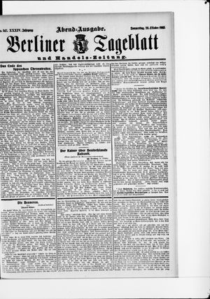 Berliner Tageblatt und Handels-Zeitung vom 26.10.1905