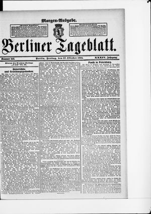 Berliner Tageblatt und Handels-Zeitung vom 27.10.1905