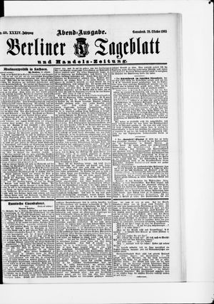 Berliner Tageblatt und Handels-Zeitung vom 28.10.1905