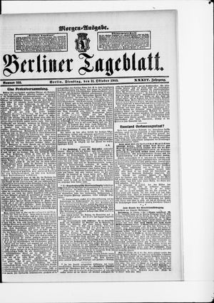 Berliner Tageblatt und Handels-Zeitung vom 31.10.1905