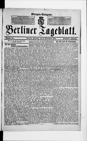 Berliner Tageblatt und Handels-Zeitung vom 03.11.1905