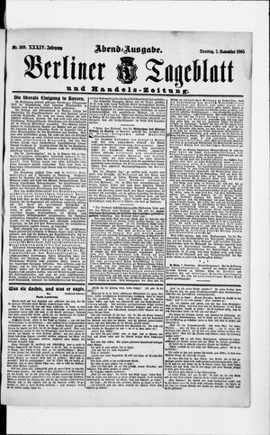 Berliner Tageblatt und Handels-Zeitung vom 07.11.1905