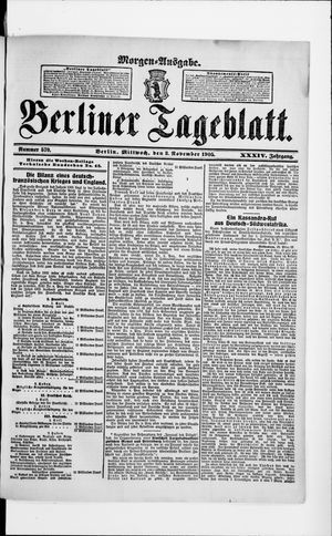 Berliner Tageblatt und Handels-Zeitung vom 08.11.1905