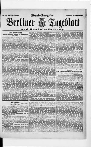 Berliner Tageblatt und Handels-Zeitung vom 09.11.1905