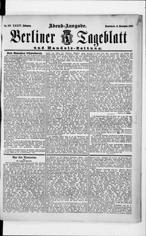 Berliner Tageblatt und Handels-Zeitung vom 11.11.1905