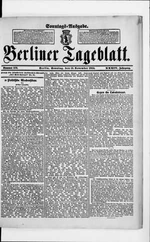Berliner Tageblatt und Handels-Zeitung vom 12.11.1905