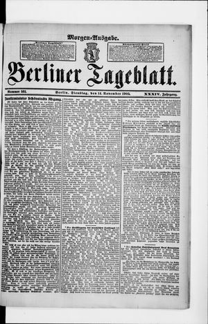 Berliner Tageblatt und Handels-Zeitung on Nov 14, 1905
