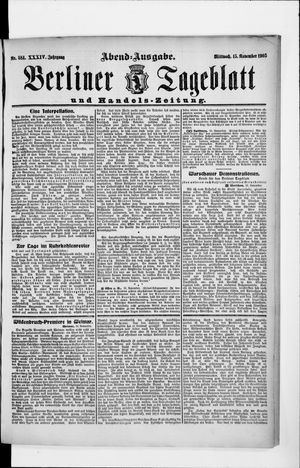 Berliner Tageblatt und Handels-Zeitung vom 15.11.1905