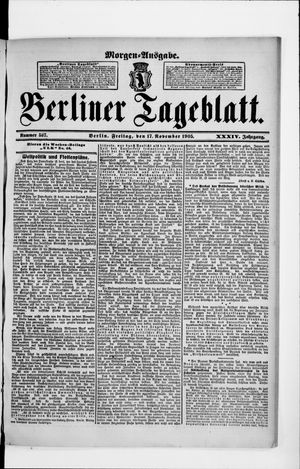 Berliner Tageblatt und Handels-Zeitung on Nov 17, 1905