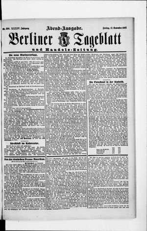 Berliner Tageblatt und Handels-Zeitung on Nov 17, 1905