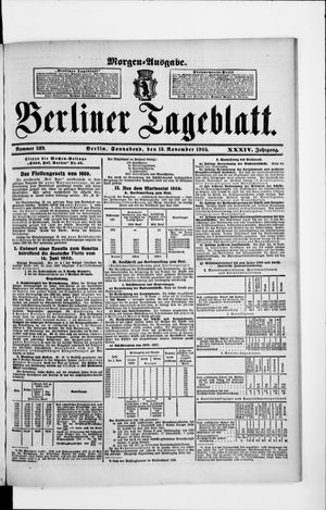 Berliner Tageblatt und Handels-Zeitung vom 18.11.1905