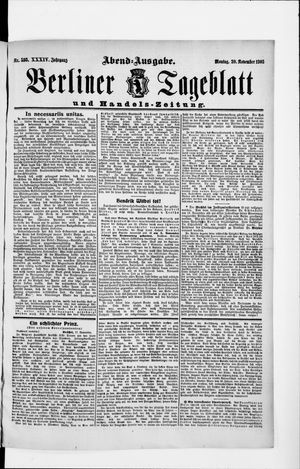 Berliner Tageblatt und Handels-Zeitung vom 20.11.1905