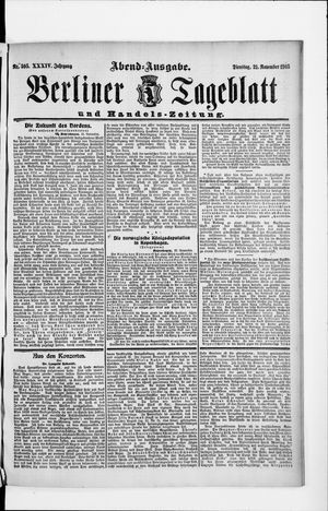 Berliner Tageblatt und Handels-Zeitung vom 21.11.1905