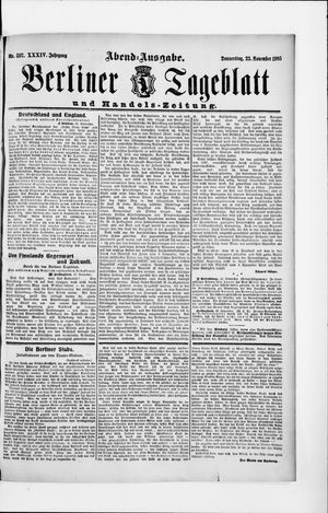 Berliner Tageblatt und Handels-Zeitung on Nov 23, 1905