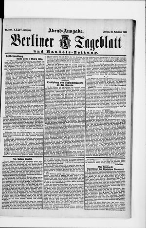 Berliner Tageblatt und Handels-Zeitung on Nov 24, 1905
