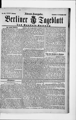 Berliner Tageblatt und Handels-Zeitung vom 25.11.1905