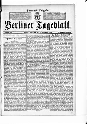 Berliner Tageblatt und Handels-Zeitung on Dec 10, 1905
