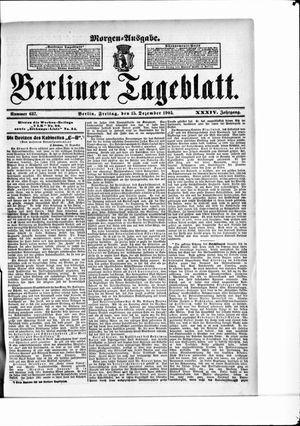 Berliner Tageblatt und Handels-Zeitung on Dec 15, 1905