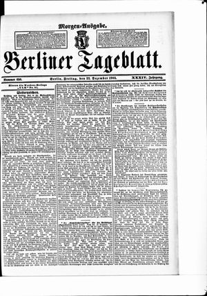 Berliner Tageblatt und Handels-Zeitung on Dec 22, 1905